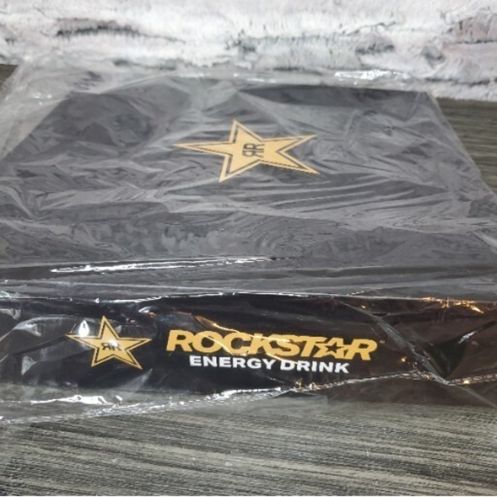 Rockstar Energy Drink Black 3 Ring Binder 3" - D Ring Advertising Logo Spellout